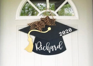 Graduation decoration for door • Graduation door hanger with name •