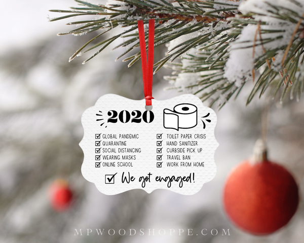 2020 Ornament with the highlights of the year with customizable option.