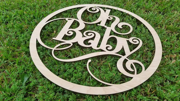 Oh baby wood sign for baby shower decor.