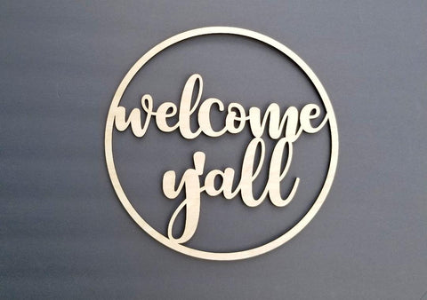 Welcome y'all sign for door