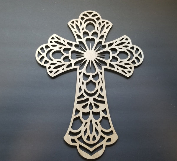 Wooden mandala cross