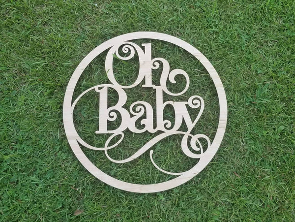 Oh baby wood sign for baby shower decor.