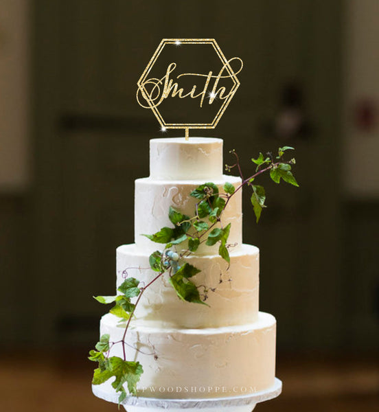 hexagon cake topper