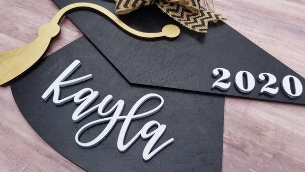 Graduation decoration for door • Graduation door hanger with name •